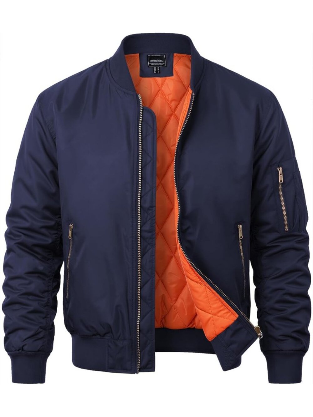 Stylish Men's Bomber Jacket - Military-Inspired Fall/Winter Outerwear Coat